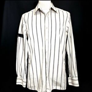 Italian Striped Button-Down Dress Shirt for Men